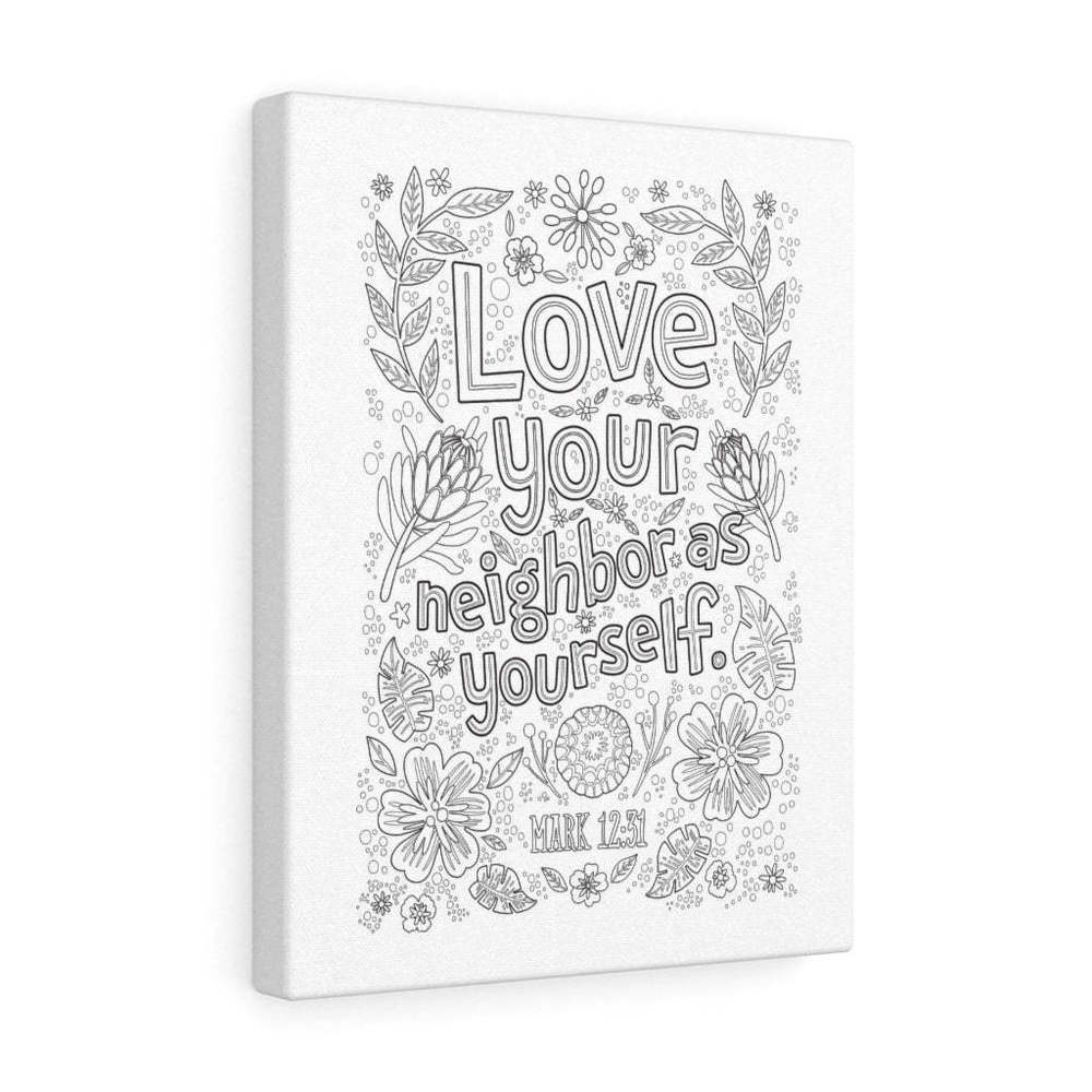 Scripture Sign Love Your Neighbor Mark 12:31 Bible Verse Canvas Christian Wall